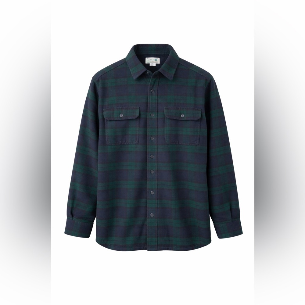 L.L.Bean‎ Fleece Lined Flannel Shirt Jacket Black Watch M